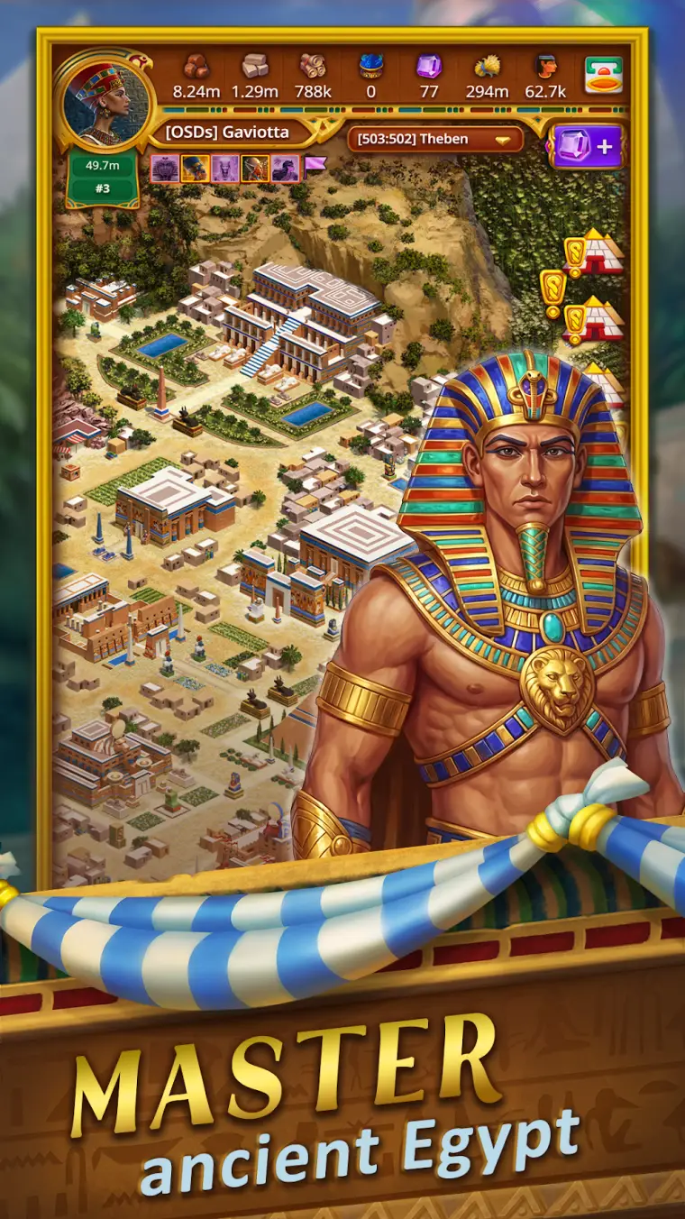 Cidade egípcia em construção junto ao Nilo em Anocris: Egypt Civilizations